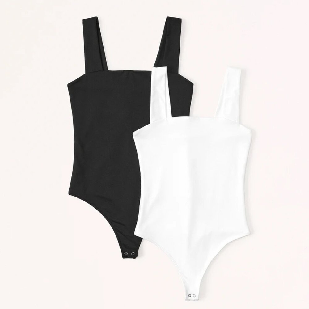 Abercrombie & Fitch 2-Pack Cotton Seamless Fabric Squareneck Bodysuits